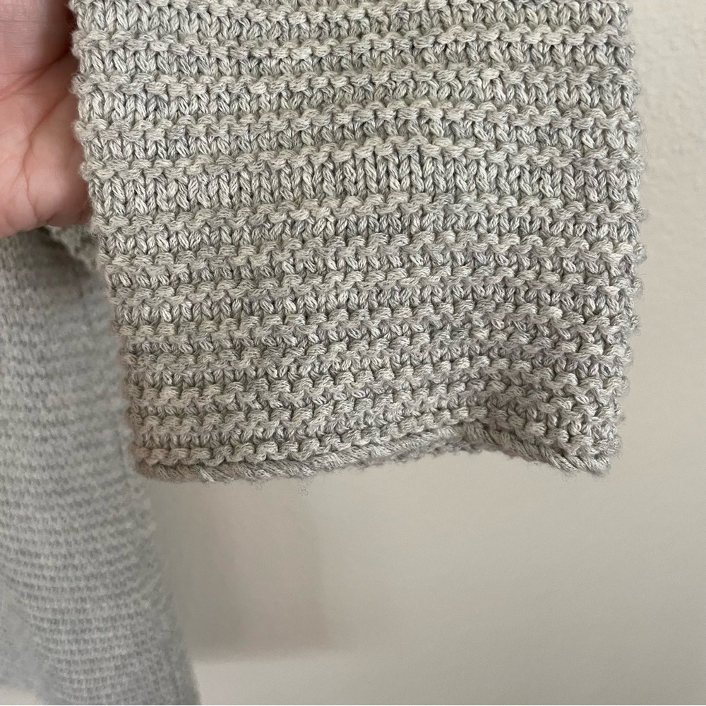 Lilla P Cowl Neck Ribbed Knit Turtleneck Sweater Oatmeal Gray Size XS - Picture 5 of 9